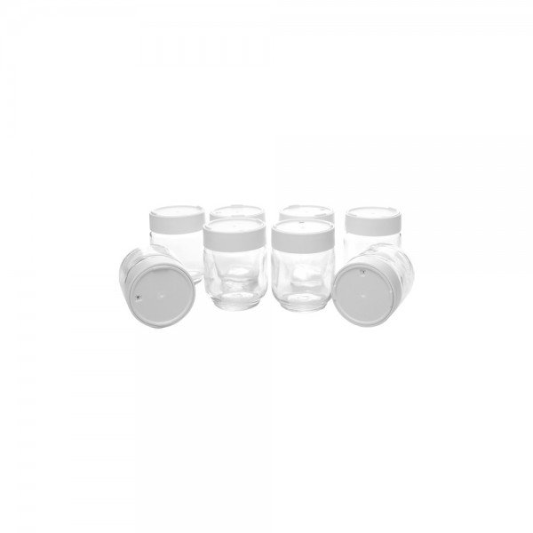 Postres y Natillas 200ml 6 vasetti per yogurt Vasos para Yogurtera Vasos de Repuesto Tarros Cristal Pequeños con Tapa PE para Yogures 